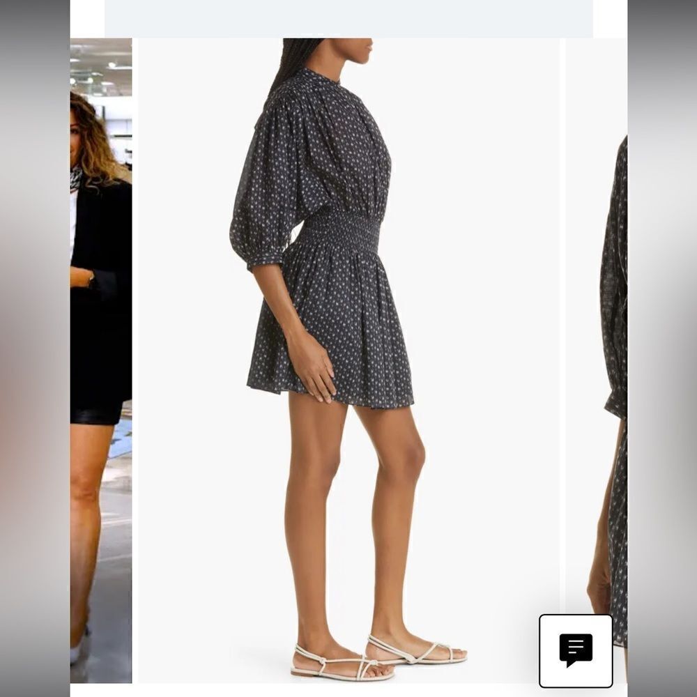 Rebecca Taylor Ikat Cotton Long Sleeve Shirtdress Size Navy Medium NWT - Picture 4 of 12